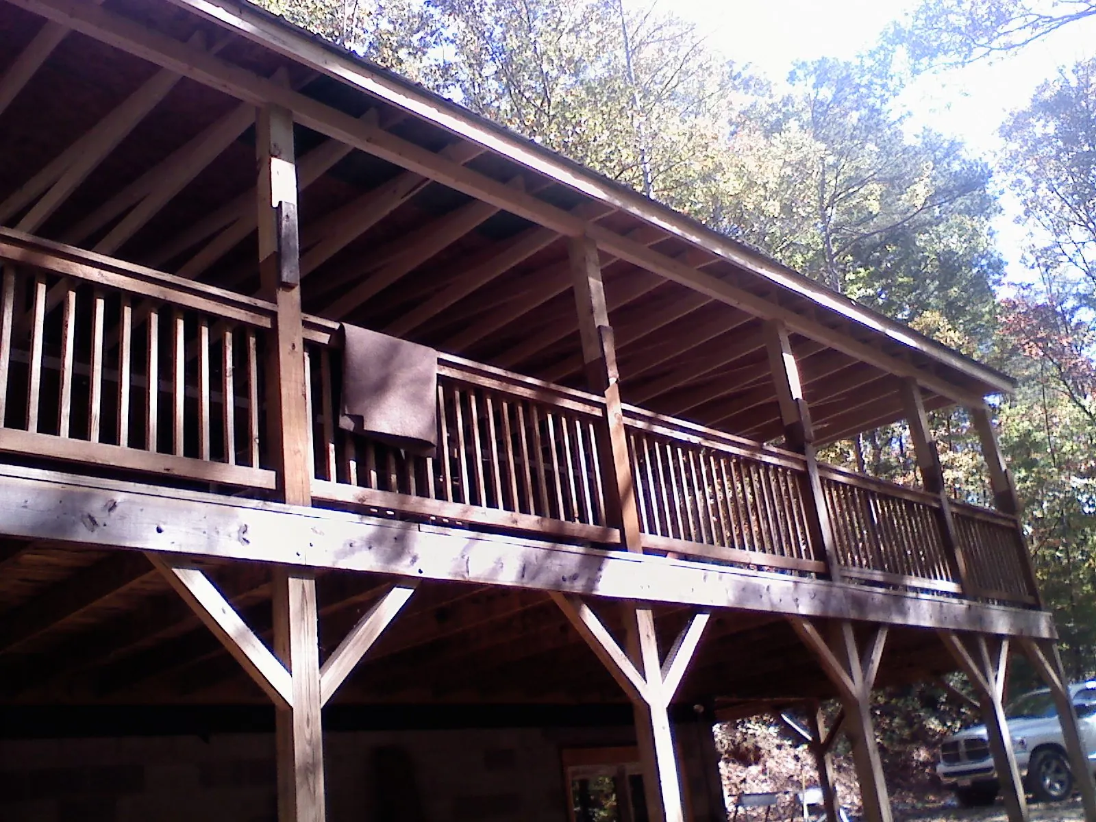 Timber framing under a new elevated porch and deck — Roof Leak Repair in Eatontown by Roofing Brothers